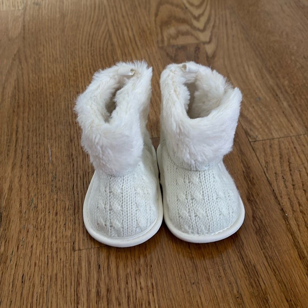 Carters Baby Girl Fuzzy Sweater Boots - Size 3-6M